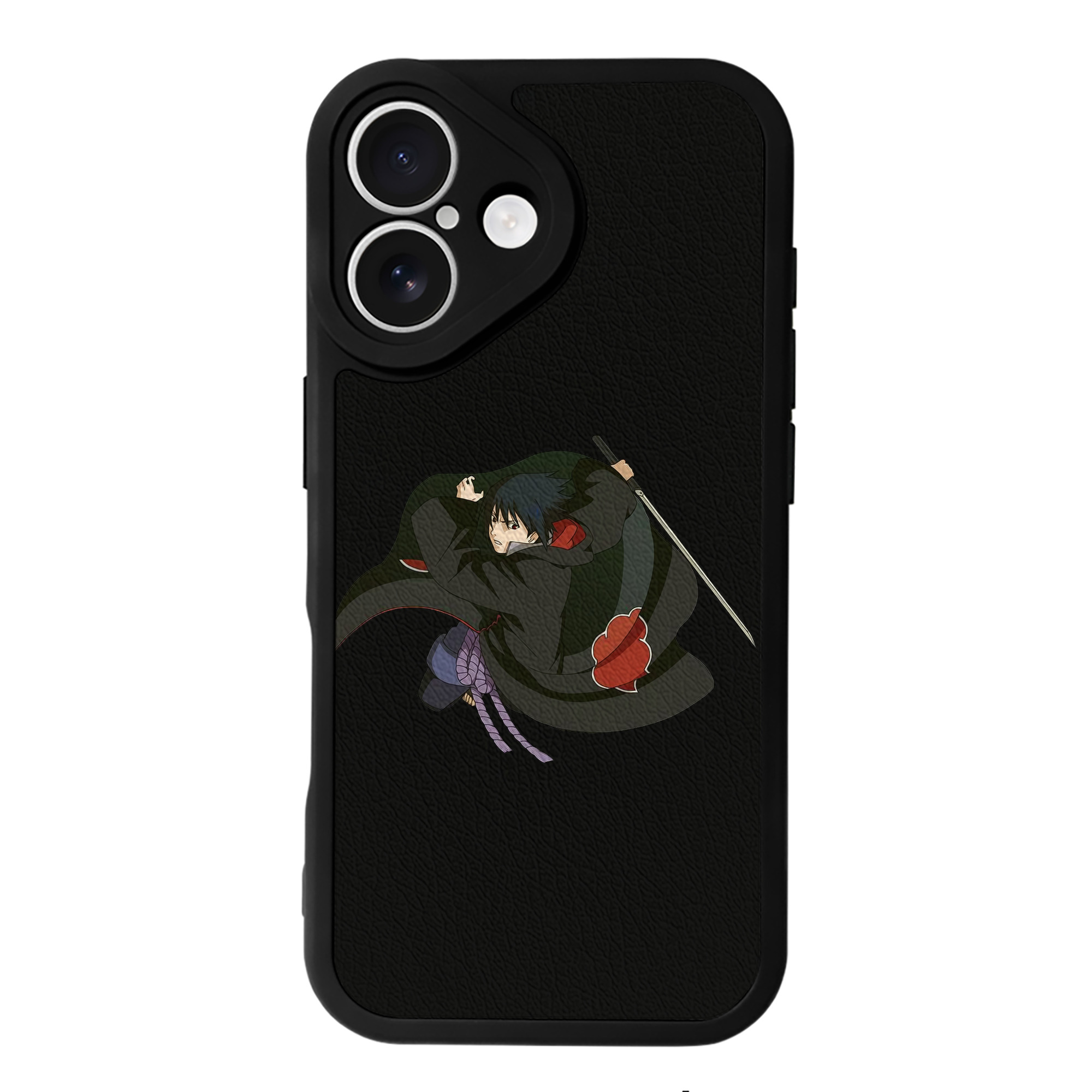 （画像用） NARUTO -ナルト- うちは サスケ Uchiha Sasuke 【iPhone 16シリーズ対応】シリコンスマホケース（レザー調） 材質：シリコン